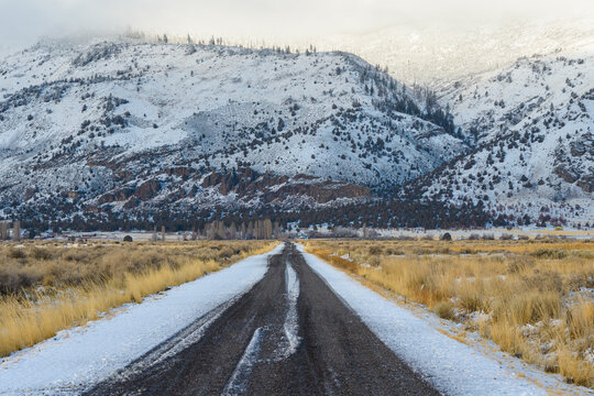 Gravel Road In The Oregon Desert Winter
