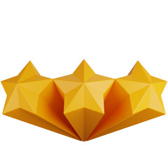 3D Icon Illustration Three Long Stars
