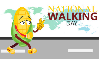 National Walking Day. First Wednesday of April. Holiday concept. Template for background, banner, card, poster
