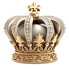 golden crown isolated, transparent background png