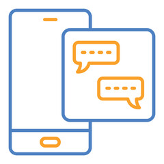 Chat Blue And Orange Line Icon