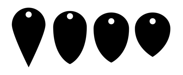 Location pin icon. Map pin place marker. Location icon. Map marker pointer icon set. GPS location symbol collection different shapes. Flat style  - stock vector.