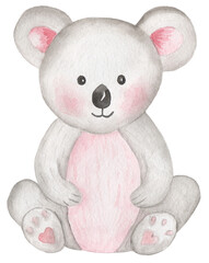 Koala clipart. Watercolor Baby koala clip art, Tropical animal illustration,  Jungle , Baby Shower, Kids Birthday Party