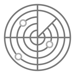 Radar Greyscale Line Icon