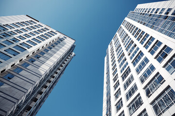 Low Angle View On Tall Office Buildings