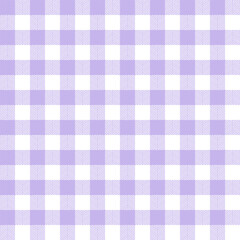 Purple and white plaid pattern. Seamless vector background for apparel, shirts, tablecloths, other modern fashion fabrics.