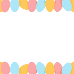 Seamless Easter border made of colorful eggs