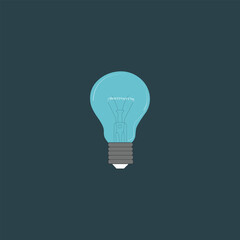 Realistic Blue light bulb, Isolated, Vector, Illustration.