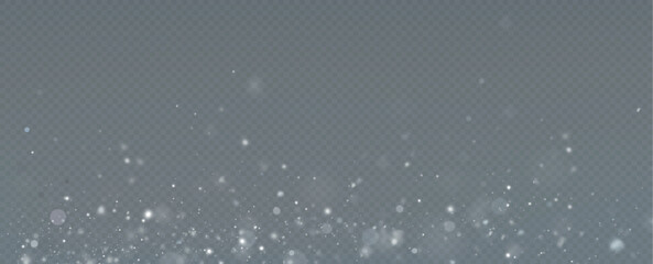 Realistic falling snow.Christmas background.Isolated on transparent background.