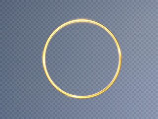 Golden circle with fire effects.Light effect.Vector.