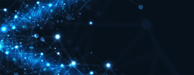 Quantum processing. Deep learning artificial intelligence. Future new technology  for business or science presentation