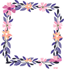 Fototapeta na wymiar Flower Frame Illustration