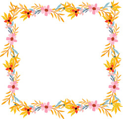 Fototapeta na wymiar Flower Frame Illustration
