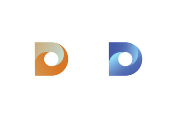 D combination logo, unique icon 