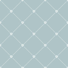 Geometric dotted vector blue and white pattern. Seamless abstract modern texture for wallpapers and backgrounds