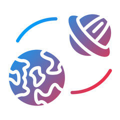 Vector Design UFO Earth Icon Style