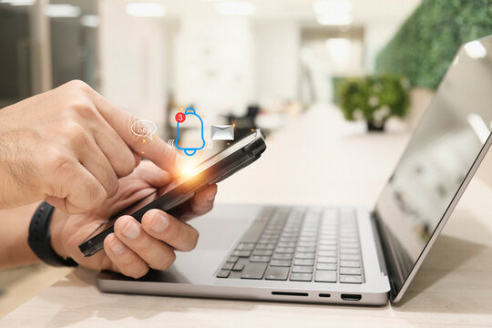 virtual notification technology concept.