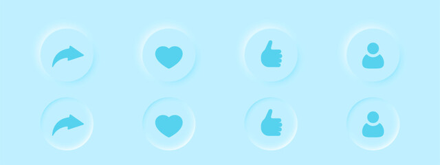 Set of social media icons buttons illustration