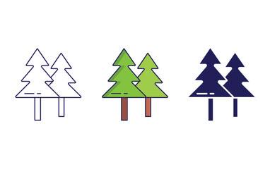 Fototapeta premium Pine tree vector icon