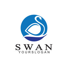 Swan logo icon design template- vector illustration