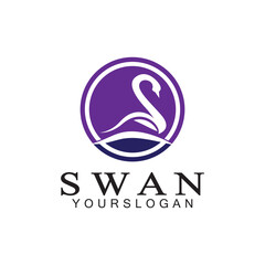 Swan logo icon design template- vector illustration