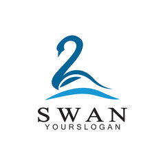 Swan logo icon design template- vector illustration