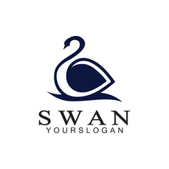 Swan logo icon design template- vector illustration