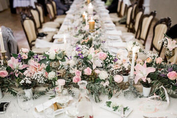 Shot of an elegantly decorated table at a wedding reception