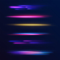 light trails from cars on the motorway at night