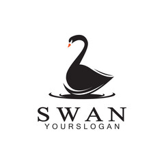 Swan logo icon design template- vector illustration