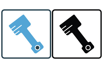 Pistons icon illustration. icon related to car service, car repair. Solid icon style. Simple vector design editable