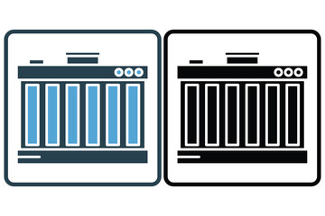 car radiators icon illustration. icon related to car service, car repair. Solid icon style. Simple vector design editable