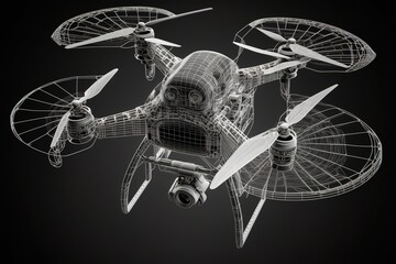 Drone concept. Vector rendering, Generative AI