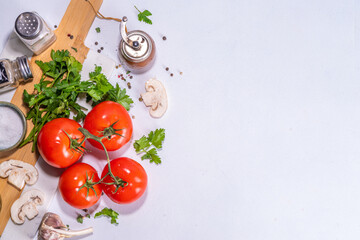 Fototapeta na wymiar Cooking background with vegetable ingredients