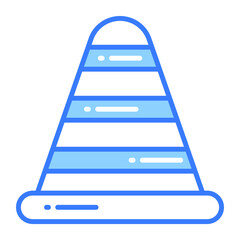 Traffic cone vector design in trendy style, easy to use icon