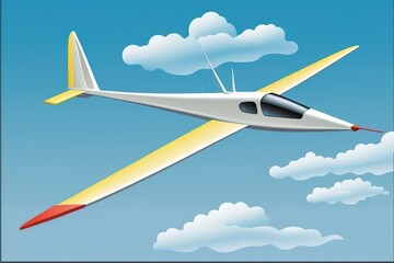Naklejka na ściany i meble Glider sailplane illustration, Generative AI