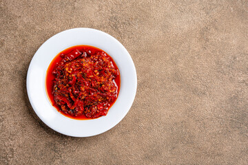Sambal Balado is Traditional red chili paste from Padang, West Sumatra

Sambal Balado is one of Indonesian signature condiment.