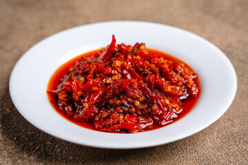Sambal Balado is Traditional red chili paste from Padang, West Sumatra

Sambal Balado is one of Indonesian signature condiment.
