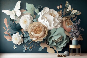 background with flowers and roses