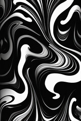 Fototapeta premium Black and White Paint Mixing. Generative AI