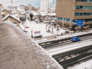 Winter in urban Japan