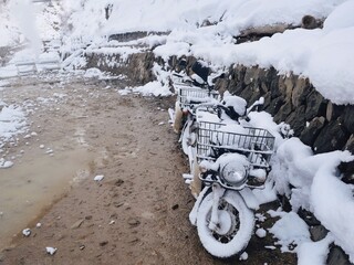 Winter motorbike in Japan