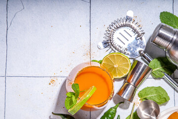 Obraz na płótnie Canvas Carrot margarita cocktail