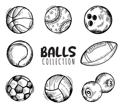 Sports Collection Stock Illustration - Download Image Now - Drawing -  Activity, Drawing - Art Product, Shoe - iStock