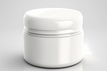 White blank unbranded cosmetic cream jar. Generative ai design.