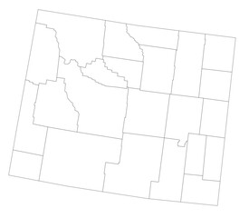 Highly Detailed Wyoming Blind Map.