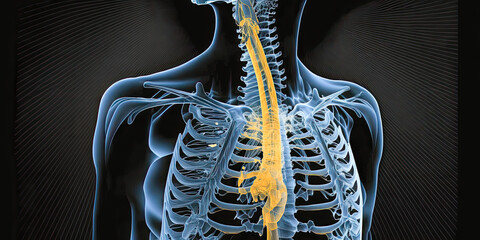 X-ray of esophagus: An image of the tube that connects the throat to the stomach - Generative AI
