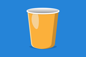 Illustration of a paper cup cartoon icon vector illustration blue background