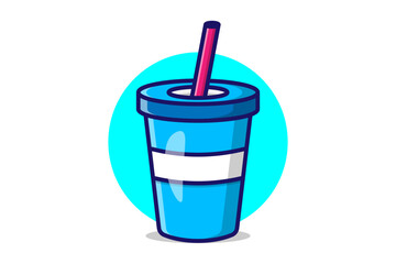 Illustration of a soda drink cup cartoon icon vector white background