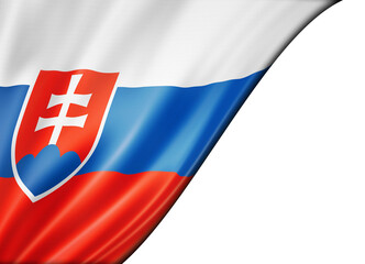 Slovakian flag isolated on white banner